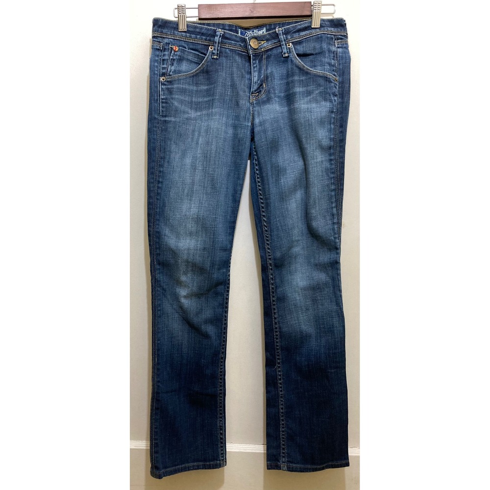 Hudson Beth Straight Jeans Womens 29 Blue Stretch Denim Flap Pockets Stretch Y2K